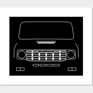 Leyland Sherpa panel van outline graphic (white) Posters and Art